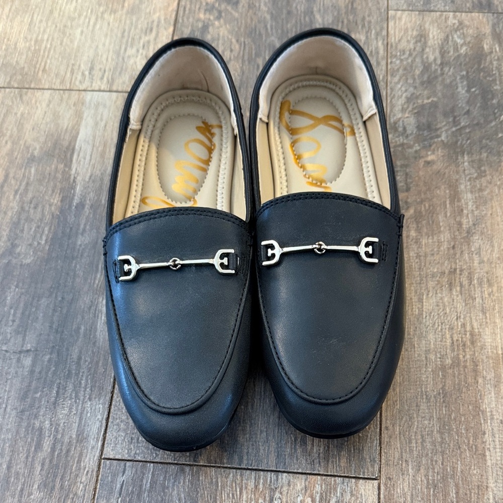 Sam Edelman Kids Black Dress Loafers with Silver Detail